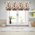thumbnail image 5 of Valances for Windows Watercolor Red Rose Easter Bunny Rod Pocket Short Curtain for Bathroom Living Room Bedroom Spring Green Leaves 1 Panel 54x18in, 5 of 9