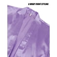 thumbnail image 6 of Deago Women's Satin Silky Robe Valentines Lingerie for Women Kimono Bathrobe Short Ruffle Belted Robes Bride Bridesmaids Sleepwear Dressing Gown (Purple, L), 6 of 9