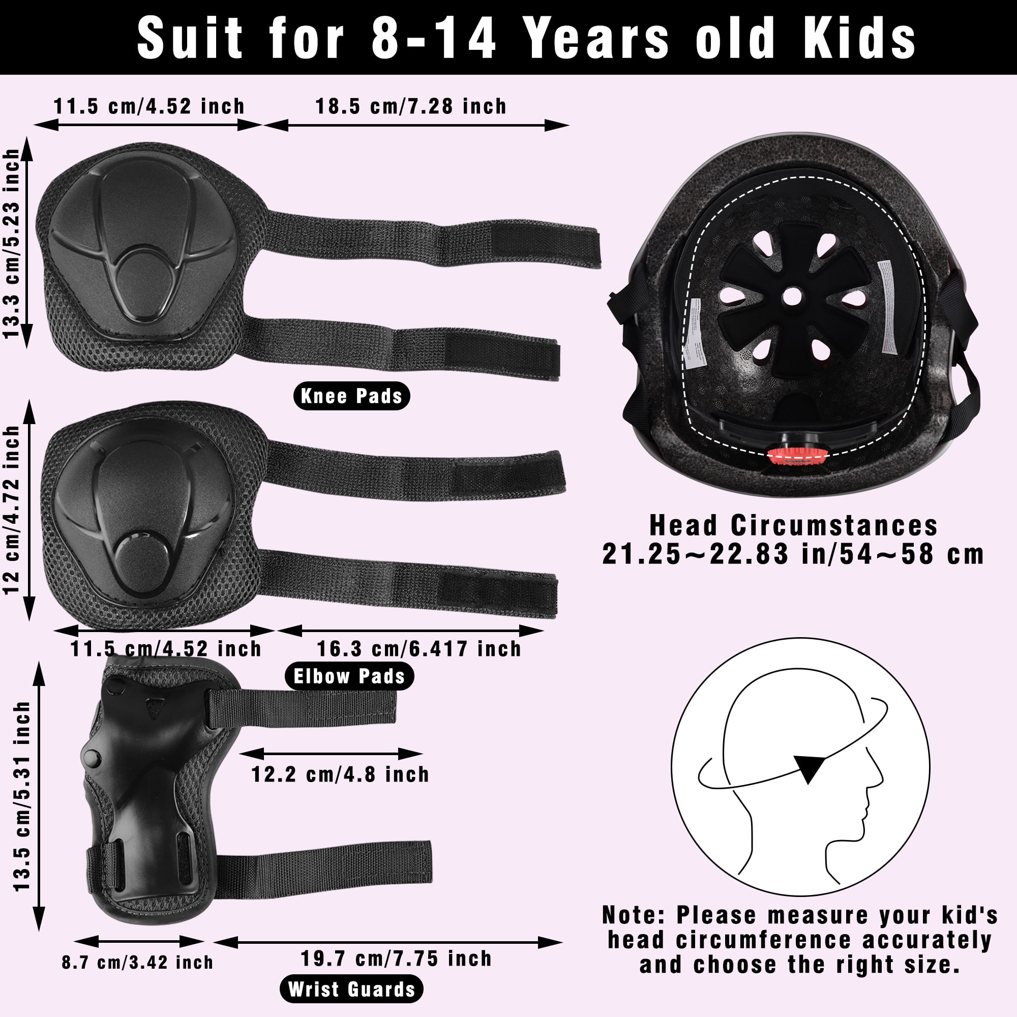 Kids Bike Helmet Set Toddler Helmet for Ages 2-8 Boys Girls with Sports Protective Gear Set