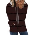 thumbnail image 1 of Pntutb moda mujer manga larga cremallera frente abierto suelta prendas de vestir exteriores blusa estampada abrigo Tops bolsillos blusa con capucha liquidación Pntutb Pntutb-6492, 1 of 5