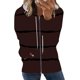 thumbnail image 1 of Puntoco moda mujer manga larga cremallera frente abierto suelta prendas de vestir exteriores blusa estampada abrigo Tops bolsillos blusa con capucha liquidación Puntoco Puntoco-6492, 1 of 5