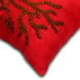thumbnail image 2 of Red Pillow Cover 20x20 inch (50x50 cm), Designer Red Throw Pillow Cover, Beaded Corals Pillow Cover, Floral Contemporary Throw Pillow Cover, Square Silk Pillow, Beach - Coral Rhapsody, 2 of 3