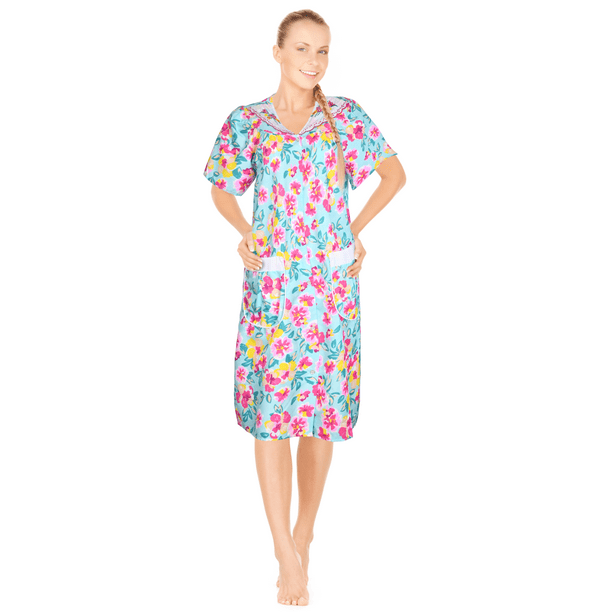 JEFFRICO Womens Housecoats For Women Snap Front Housecoat Lounger