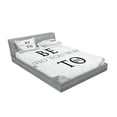 thumbnail image 2 of Ambesonne Saying Fitted Sheet & Pillow Sham Set, Be Who You Want to Be Phrase, Full, Pale Grey and Black, 2 of 2