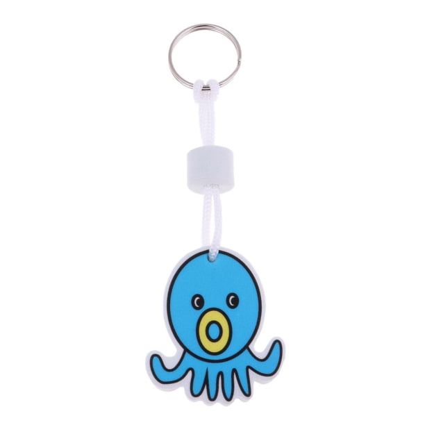 Llavero flotante para pesca marina, natación, surf, kayak Pulpo azul