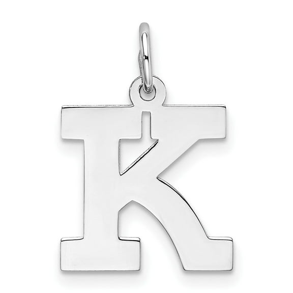 Sterling Silver K Initial Pendant Block Letter Necklace Charm for Women Men Unisex Alphabet Monogram Jewelry Bold Minimal Style Custom Name Symbolic Identity Piece