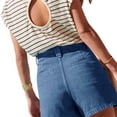 thumbnail image 5 of Loose Retro Double Breasted Women High Waisted Casual Summer Denim Shorts with Pockets, 5 of 6