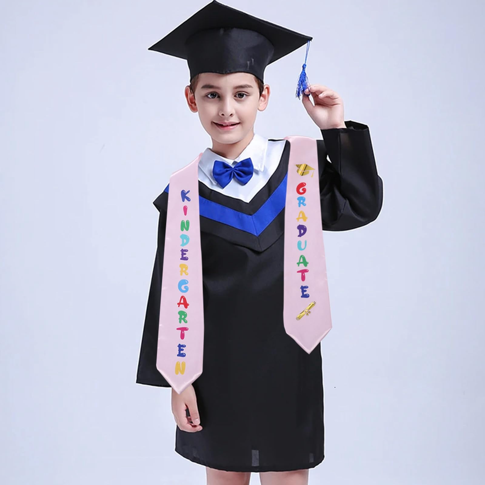 Kids Graduation Stole Sash Preschool Kindergarten Printed 40'' Long for Boys and Girls, Pink