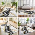 thumbnail image 4 of Large Area Rugs 8'x10', Black Marble Carpet Runner Indoor Outdoor Rugs Home Decor Aesthetic, Modern Gradient Abstract Waves Texture Non Slip Mats Washable Accent Rug for Living Room Bedroom, 4 of 8