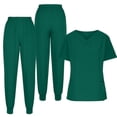 thumbnail image 4 of 2 Piece Outfits Summer,Scrubs for Women Set V Neck Scrubs Top Eelastic Waisted Jogger Scrub Pants Medical Nursing Uniforms with Pocket, 4 of 5