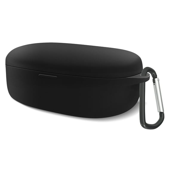 Geekria Silicone Case Cover Compatible with Boses Sport Earbuds True Wireless Earbuds, Protective Carrying Case with Keychain Hook, Charging Port Visible (Black)