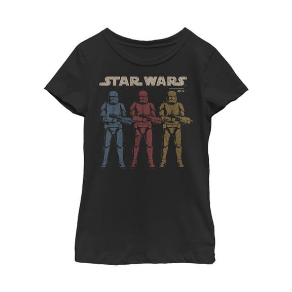Girl's Star Wars: The Rise of Skywalker Stormtrooper Trio  Graphic Tee Black X Small