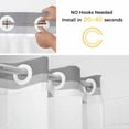thumbnail image 5 of Grey Stripe No Hook Shower Curtain Waterproof, Bathroom Curtains with Snap in Liners and See Through Top Window, Minimalist Farmhouse Striped Hotel Style Bathtub Curtains Shower 72"Wx72"L, 5 of 8