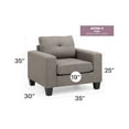 thumbnail image 2 of Glory Furniture Newbury Twill Fabric Club Chair in Gray, 2 of 6