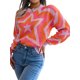 thumbnail image 2 of TRKIYQC, suéter salvaje a la moda para mujer, patrón de estrellas de Color en contraste, cuello redondo, Tops de punto de manga larga, jerséis informales de Otoño Invierno TRKIYQC moda, 2 of 7