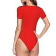 thumbnail image 3 of Uemuo Red Pattern Women's One Piece Short Sleeve Swimsuit Rash Guard Surfing Modest Quick-drying Swimsuit Beach Essentials-Small, 3 of 9