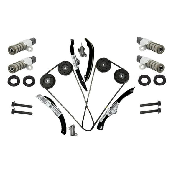 Kit de cadena de distribución Cadenas Guías Tensores Solenoides Phasers Kit Reemplazo robusto Accesorios para vehículos de automóvil para