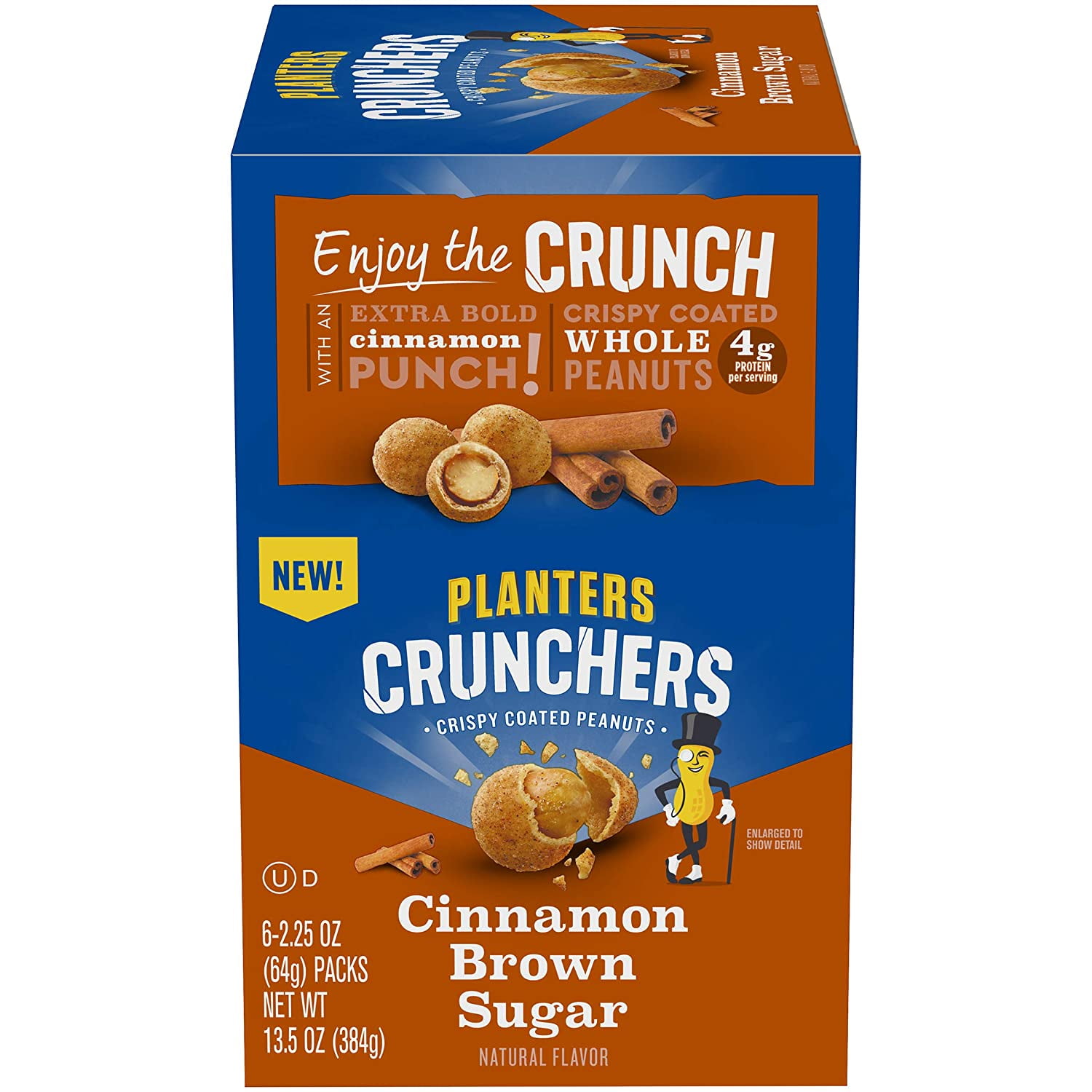 Planters Crunchers Cinnamon Brown Sugar Peanuts (2.25 oz Bags, Pack of