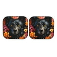 thumbnail image 7 of Balery 2 Piece Colorful Floral Black Dog Car Windshield Sun Shade|Foldable Front Windshield Shade for Car Front Window for Most Sedans SUV Truck-Large, 7 of 7