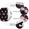 thumbnail image 3 of Pink Flamingo Bathroom Shower Curtains with 12 Hooks Polyester Waterproof Shower Curtain for Stalls and Bathtubs Summer Tropical Animals Black Decorative Bathroom Privacy Curtain 36x78 Inches, 3 of 9