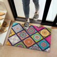 thumbnail image 2 of Bohemian Retro Floral Non-Slip Entryway Door Mat,Boho Indoor Decor Durable Low Plush Door Mat,Washable Welcome Rug for Patio Hallway Home Decor 16x24 Inches, 2 of 7