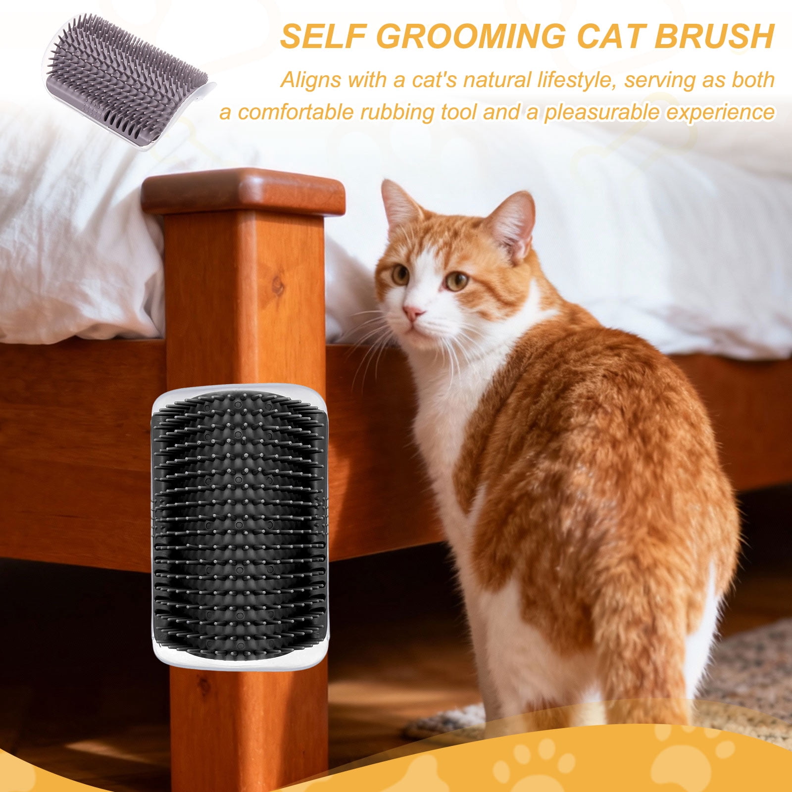 Uxcell Self Grooming Cat Brush, Cat Self Groomer Scratcher with Catnip Softer Cat Face Scratchers Wall Corner Groomer Massage Combs (4Pcs, L, Pink) for Long Short Fur Pets/Kittens/Puppies