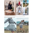 thumbnail image 5 of BTFBM Long Sleeve Summer Dresses for Women Casual Tie Neck Ruffle Tiered A Line Mini Spring Wedding Guest Dress, 5 of 9
