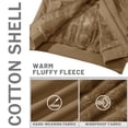 thumbnail image 3 of TACVASEN Men's Winter Warm Fleece Lined Jacket Thicken Windbreaker Cargo Coat with 7 Pockets Casual Work Field Outwear Khaki 2XL, 3 of 8
