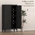 thumbnail image 4 of Black Metal Storage Cabinet, 47" Steel Cabinets for Home Office, Kitchen Pantry Storage Cabinet with Doors and 3 Adjustable Shelves, for Office, Home, Garage, School, 4 of 8