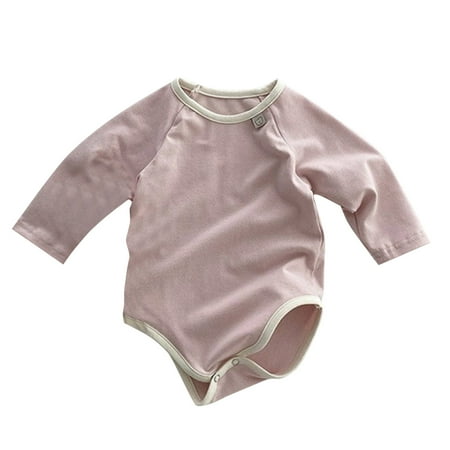 

Baby Girls Boys Cotton Winter Autumn Patchwork Long Sleeve Romper Bodysuit Clothes