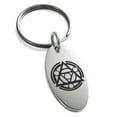 thumbnail image 1 of Stainless Steel Alteration Magic Rune Engraved Small Oval Charm Keychain Keyring, 1 of 1