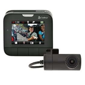 Cobra DASH 2216D Dual-View Dash Camera | 1296P Resolution | Front and Rear Cameras