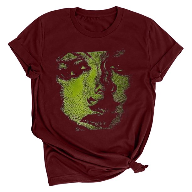 Camiseta holgada de manga corta con estampado de mueca retro para hombre y mujer Pompotops hfajkhk139082