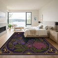 thumbnail image 3 of ODIKA 9'x12' Washable Area Rug Purple Gold Elegance with Floral Celestial Motifs Intricate Botanical Framed by for Great Room, Indoor Concept, Large Living Low Pile, Flatwoven, 3 of 7