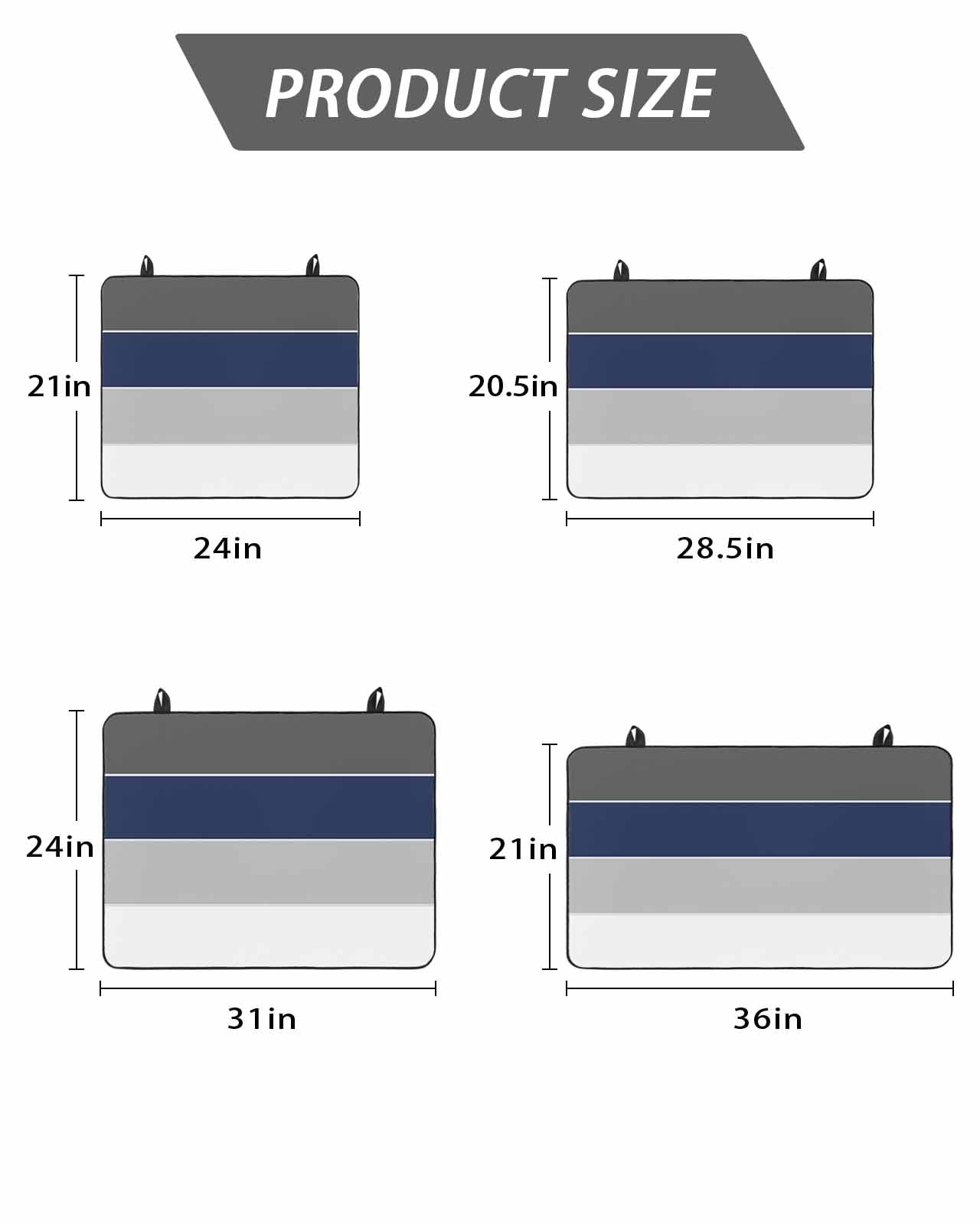Stove Top Covers for Electric Stove, Navy Blue Grey Striped Glass Stovetop Cover Protector, Farmhouse Modern Induction Cooktop Protector Oven Mat for Kitchen Countertop 36"x21"