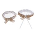 thumbnail image 2 of 2x Liga Atractivo Flor de Encaje de Pierna Novia Correa de Muslo 66cm Elástico Boda Accesorios(Azul,, ) marrón Salvador Liguero de pierna, 2 of 10
