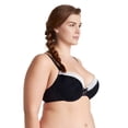 thumbnail image 2 of Curve Muse Womens Plus Size Lightly Padded Balconette Lace Underwire Bra-2Pack-BLACK,RED-36C, 2 of 6