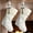 2Pcs White Faux Fur, variant on TETOU 18'' White Christmas Stockings, Large Faux Fur Xmas Stockings with Personalized Name Tag, Lovely Stockings Christmas Decorations Hanging Ornaments for Xmas Trees Home Fireplace Holiday Gift