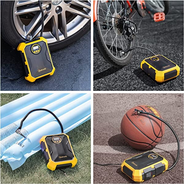 Car Auto Tire Inflator, 160 PSI Cordless Car Air Pump, with 20V  Rechargeable Battery, Yellow, for Gift 