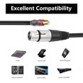 thumbnail image 4 of Cable adaptador femenino 0.3M RCA a 3pin-Xlr para mezclador amplificador micrófono, 4 of 9