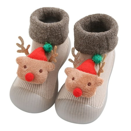 

Hwmodou Snow Christmas Baby Socks Shoes Children Baby Socks Cartoon Baby Toddler Shoes Floor Socks