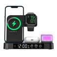 thumbnail image 3 of Cargador inalámbrico multifunción, luz nocturna magnética RGB, reloj despertador, cargador inalámbrico plegable tres en uno, 3 of 5