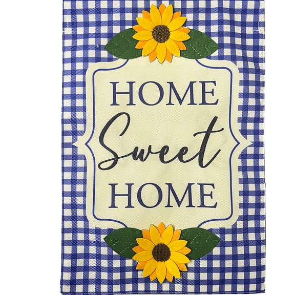 Briarwood Lane Summer Burlap Garden Flag 12x18 For Outdoor Blue Checkered Sunflowers For Summer Garden Flag Flags For Outside