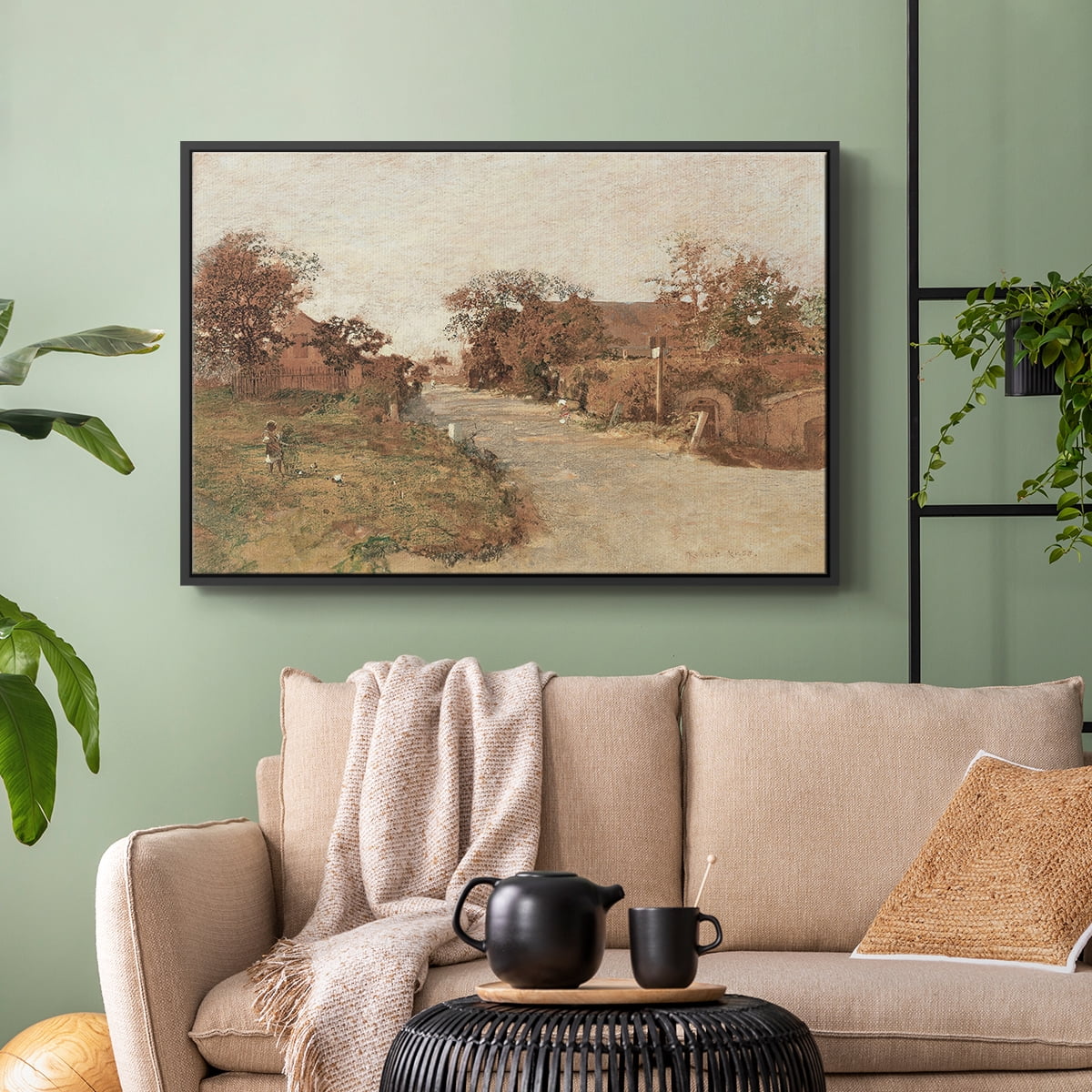 Vintage Animal Print-IX By Wexford Home Framed in Black Wood Gallery Wrapped Canvas 25 in. x 37 in.