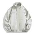 thumbnail image 2 of hotojiny Mens Lightweight Jacket Casual Solid Color Windbreaker Coat Fall Casual Stand Collar Zip Up Outwear with Pockets M-3Xl, 2 of 3