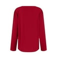 thumbnail image 5 of Womens Long Sleeve Tops Fall Fashion Causal Blouse Dressy Shirts Trendy Pleated Tunic for Legging Deep Red S, 5 of 6