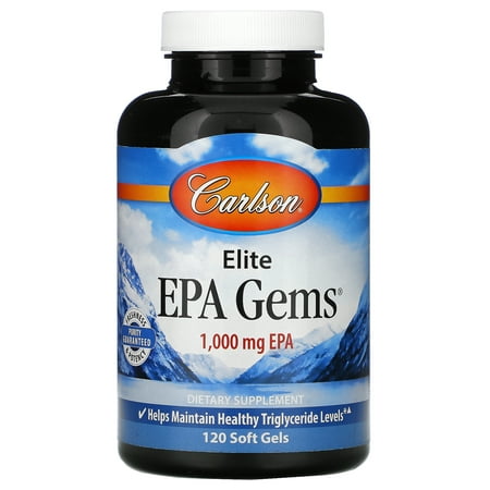 Carlson Labs Elite EPA Gems Softgels, 1000 Mg, 120 Ct