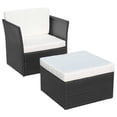thumbnail image 2 of vidaXL Garden Chair with Stool Poly Rattan Black, 2 of 5