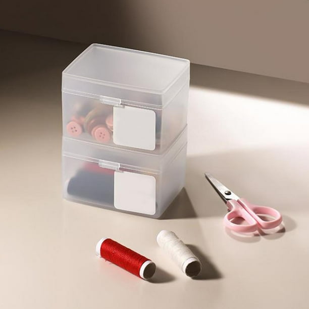 Pequeño Organizador de Plástico, Tapa Con Bisagras Apilables Caja de Almacenamiente Transparente para la Oficina