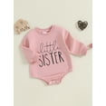 thumbnail image 3 of Toddler Big Bro Lil Sis Siblings Matching Outfits Baby Boy Girl Crewneck Sweatshirt Tops/Romper Spring Fall Clothes, 3 of 8